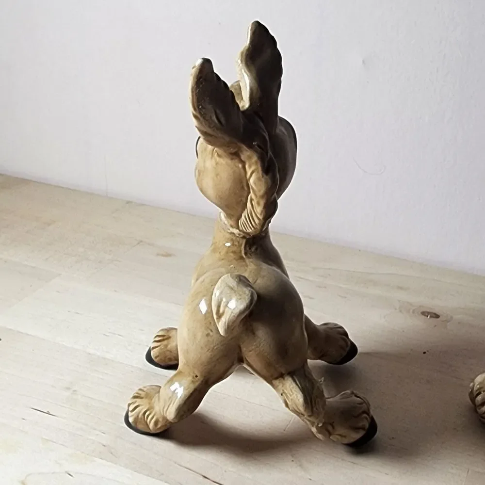 Cute VTG Pair Of Ceramic Donkey Figurines One With Bee (Repaired) KEYSTONE Japan